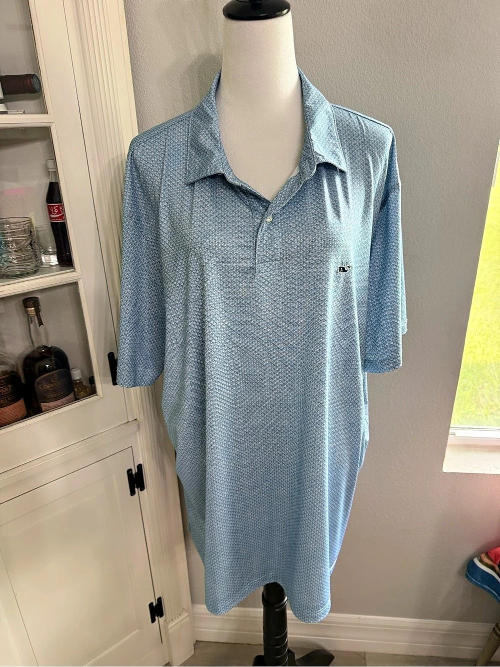 Vineyard Vines Sankaty Performance Polo Men's Blue Geometric Polo XXL